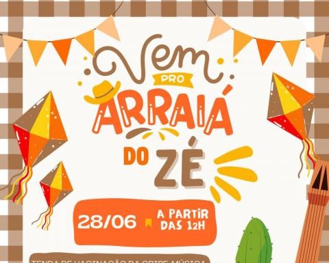 O Arraiá do Zé acontece no sábado, 28. Festa beneficiente, com música, comidas típicas e muito mais