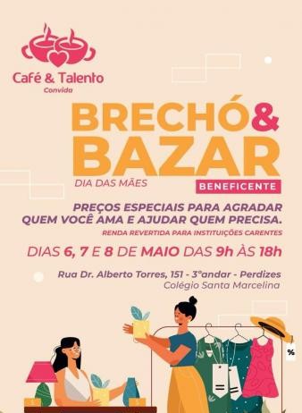 Bazar e Brechó do Café & Talento vai até sexta, 8 de maio
